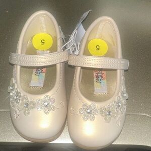 Zara Kids Beige Floral Mary Jane Shoes